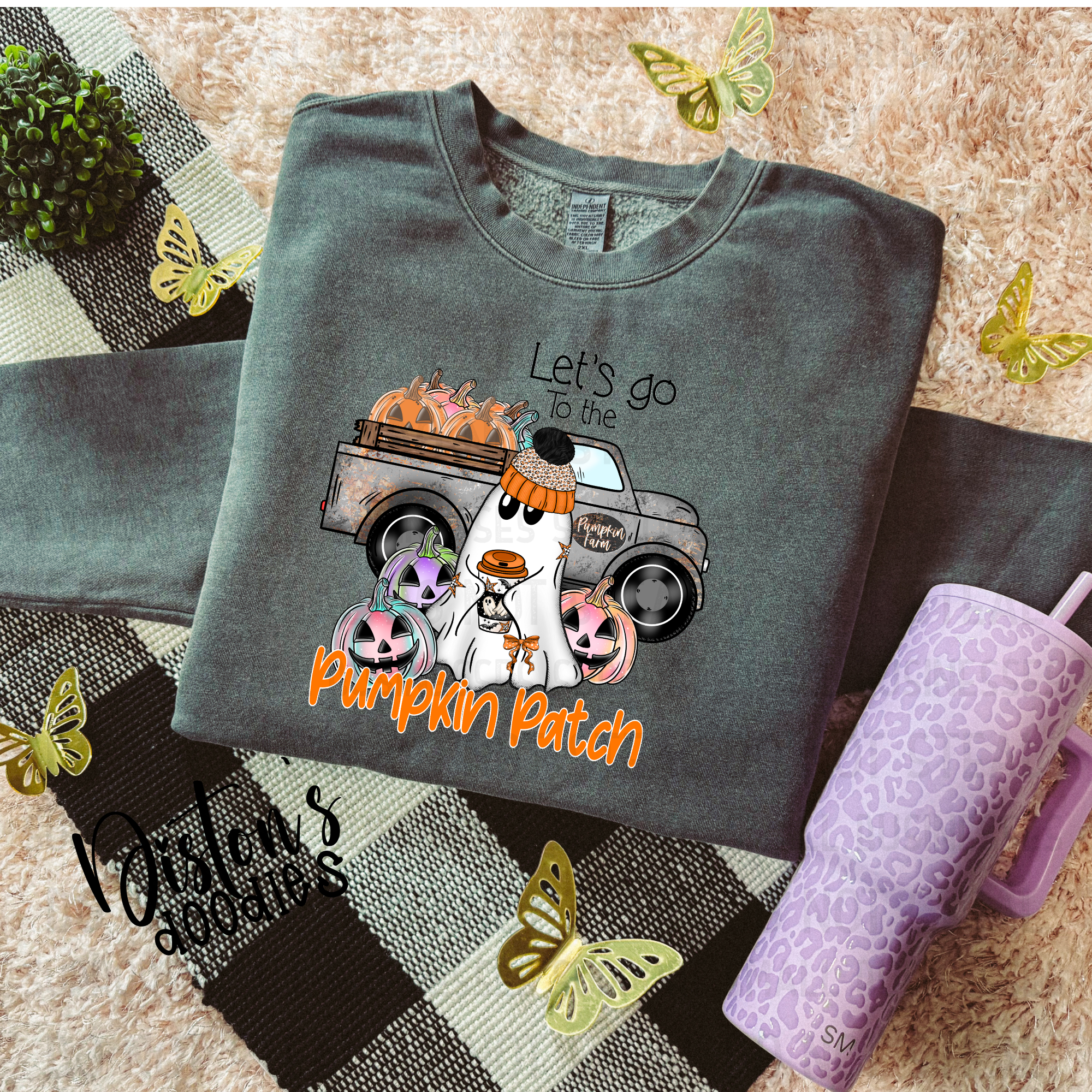 Let’s Go to the Pumpkin Patch Ghost Truck – Halloween Digital Design