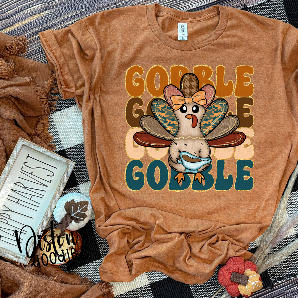 Thanksgiving Girly Turkey with Glitter