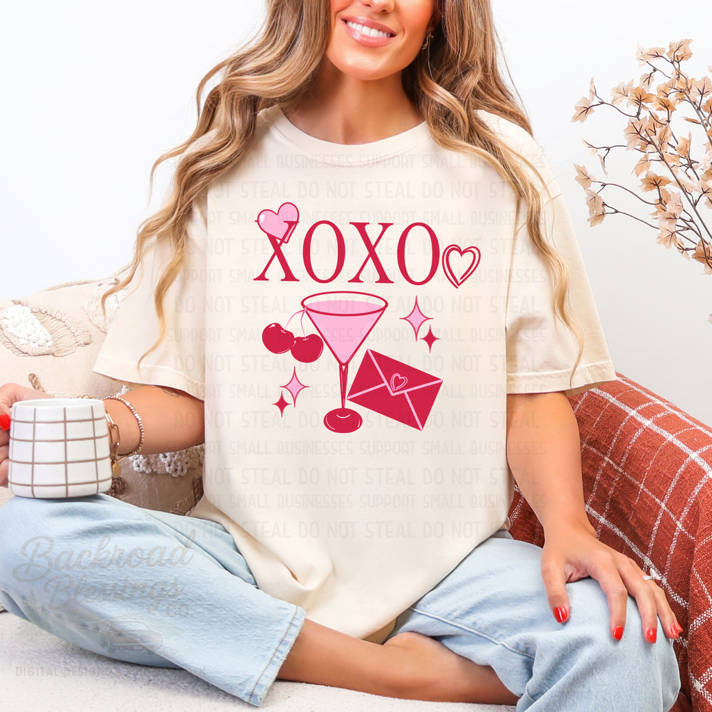 XOXO Valentine’s Day PNG Bundle – Seamless Pattern, 16oz Wrap & Finished Design