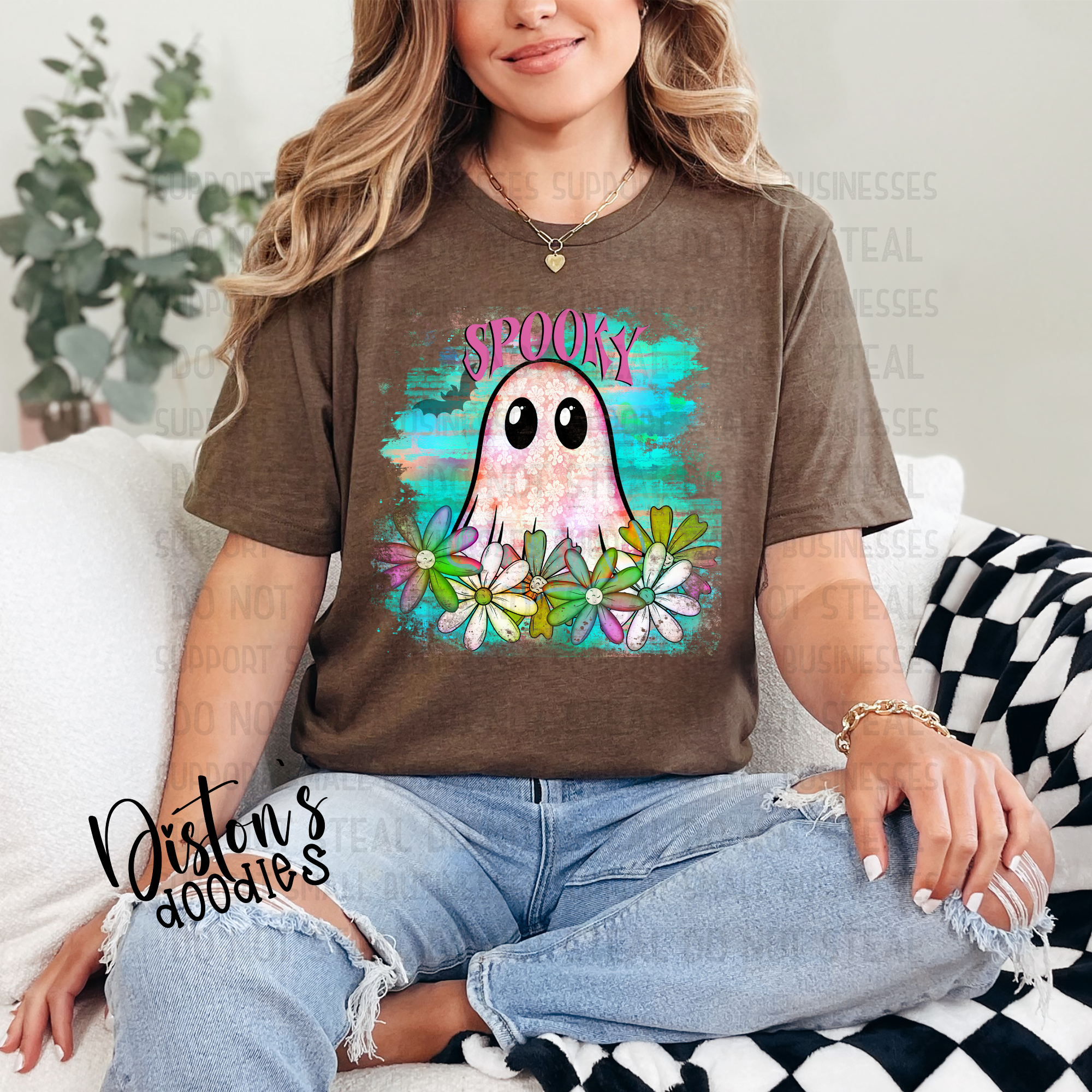 Spooky Floral Ghost | Cute Halloween Digital Design PNG