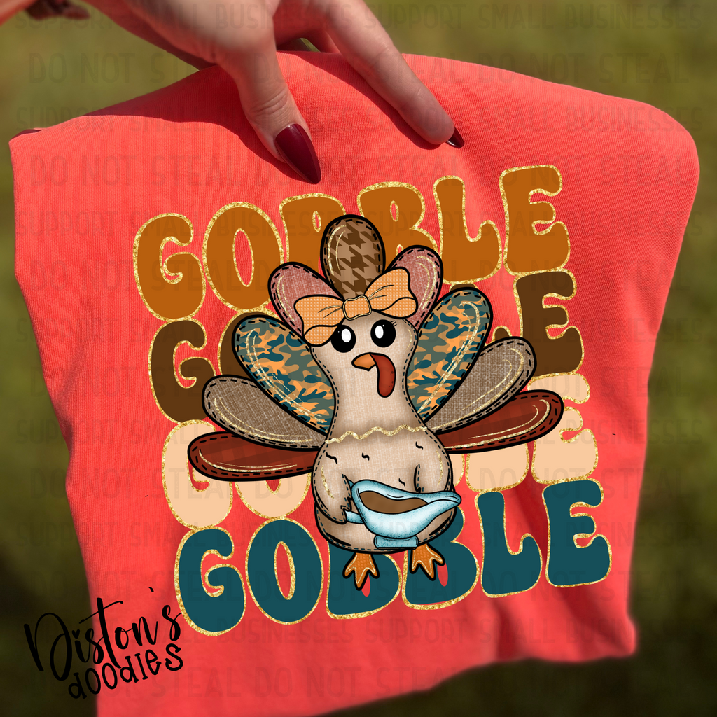 Thanksgiving Girly Turkey with Glitter