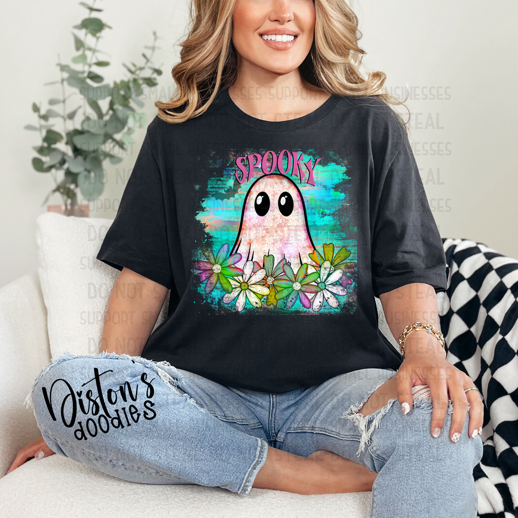 Spooky Floral Ghost | Cute Halloween Digital Design PNG