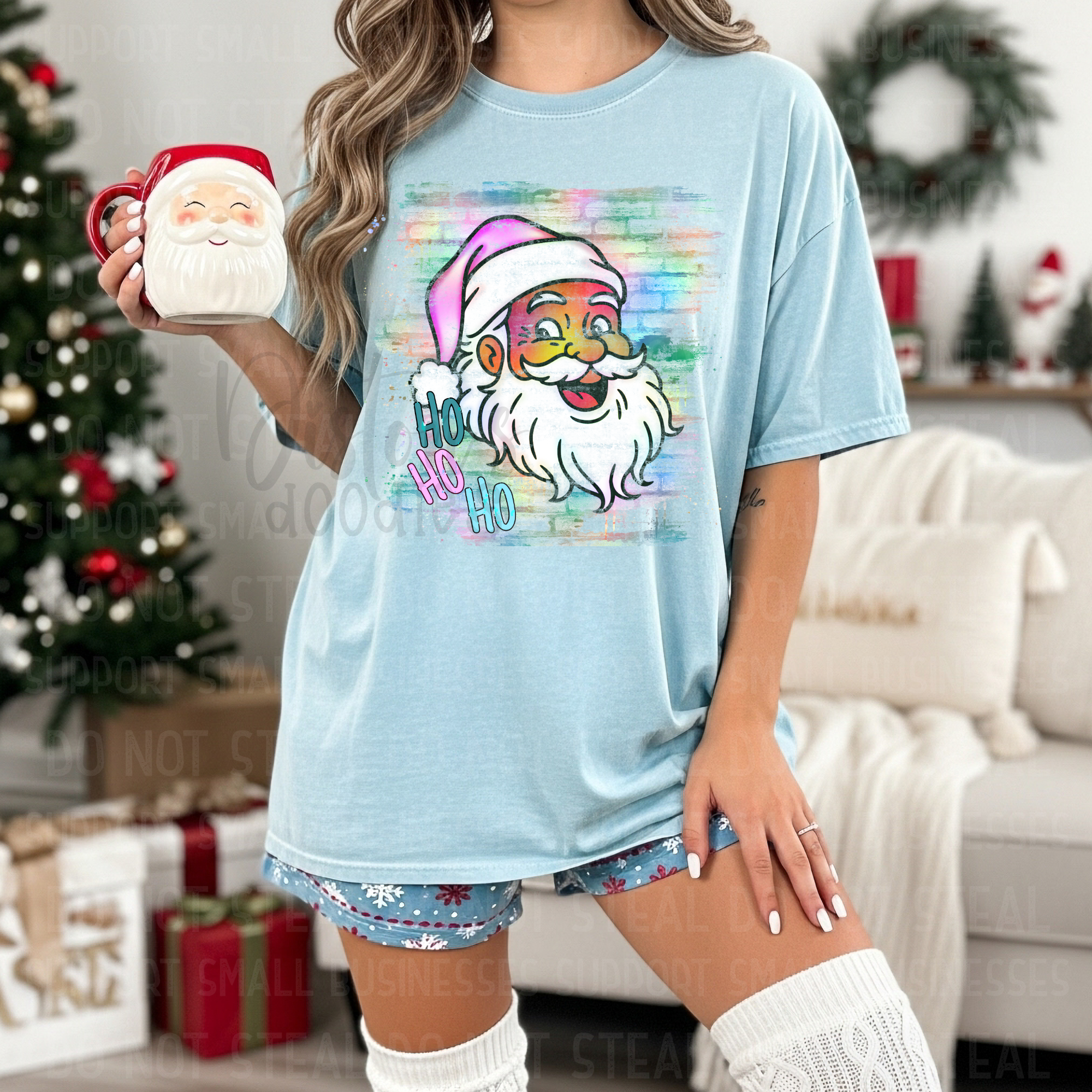 TWO Distressed Vintage Santa PNG