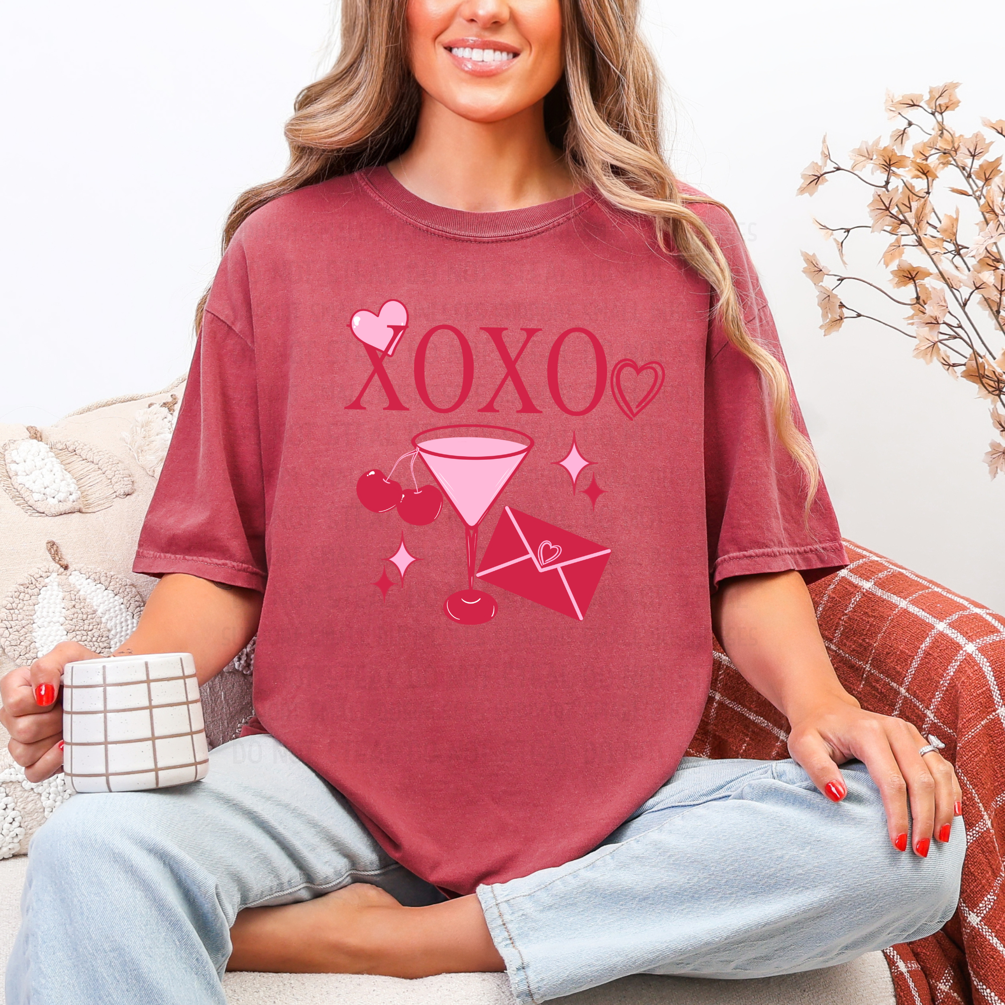 XOXO Valentine’s Day PNG Bundle – Seamless Pattern, 16oz Wrap & Finished Design