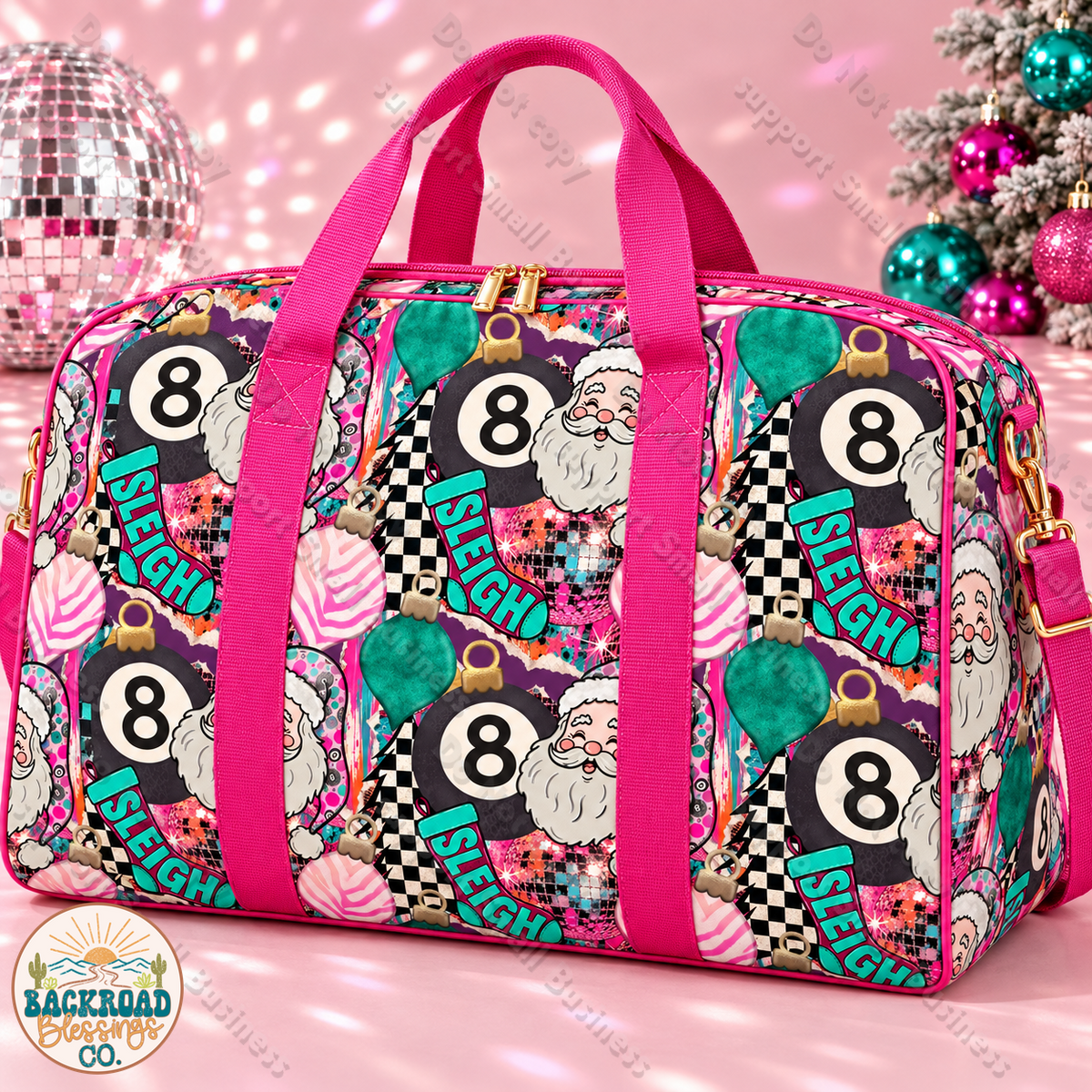 Disco & Mistletoe Christmas Seamless Pattern
