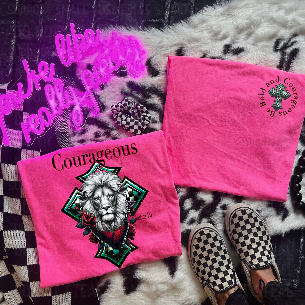 Courageous Joshua 1:9 Front & Back PNG