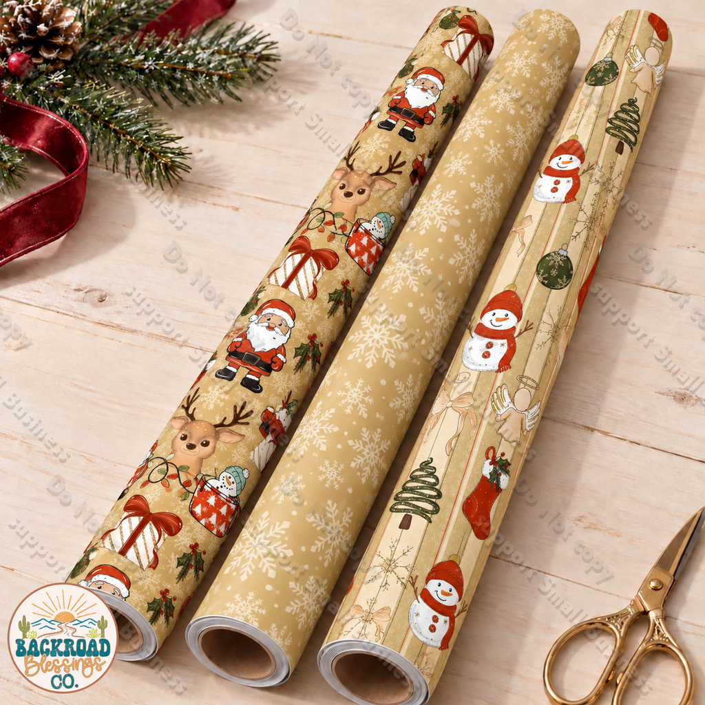 Golden Christmas Wishes Seamless Bundle