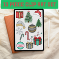 13 Piece Christmas Clipart Classic Red & Green, Silver & Gold