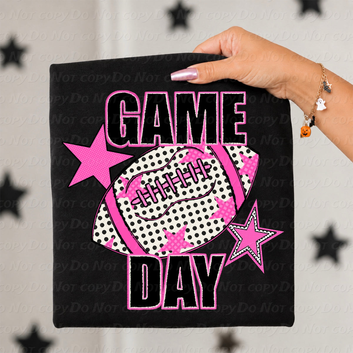 Pink game day polka dot football 