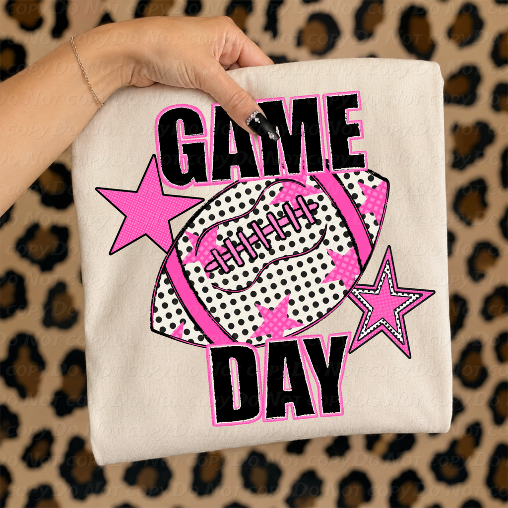 Pink Game Day Football PNG