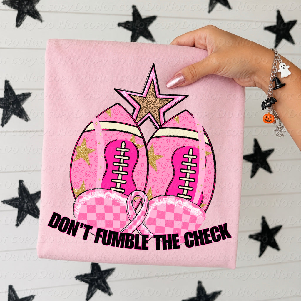 Don’t Fumble the Check Breast Cancer Awareness PNG |