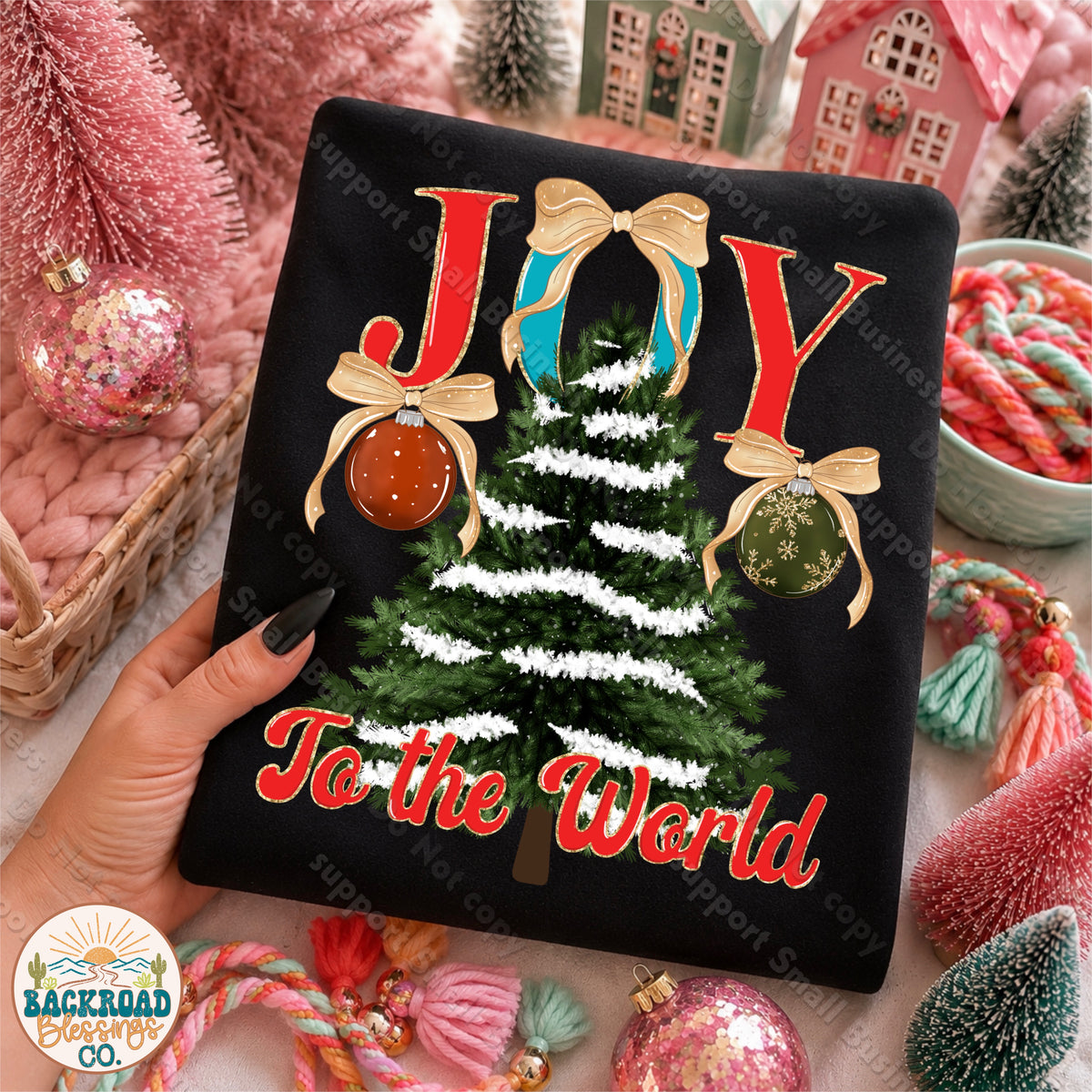 Joy to the World Christmas PNG Digital Design