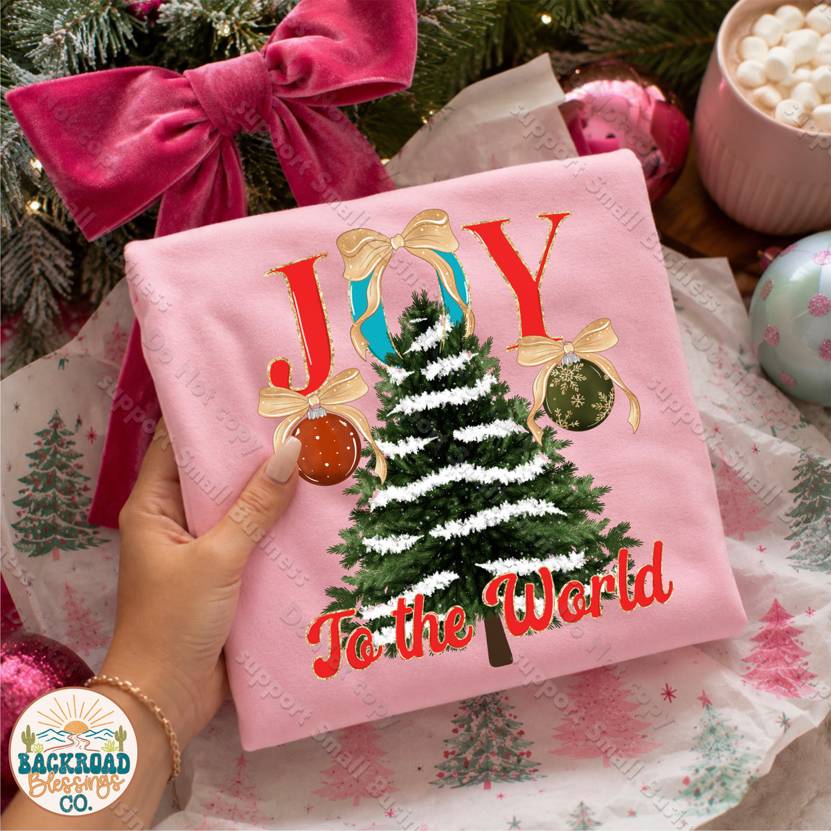 Joy to the World Christmas PNG Digital Design