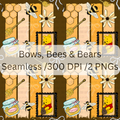 Bows Bees & Bears Seamless