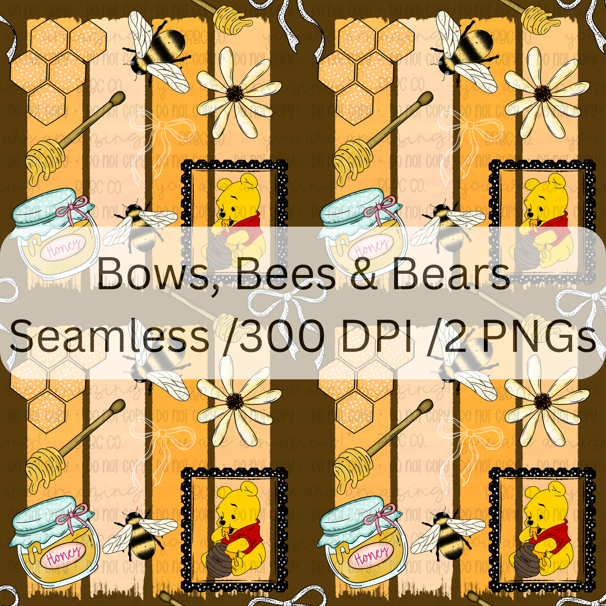 Bows Bees & Bears Seamless