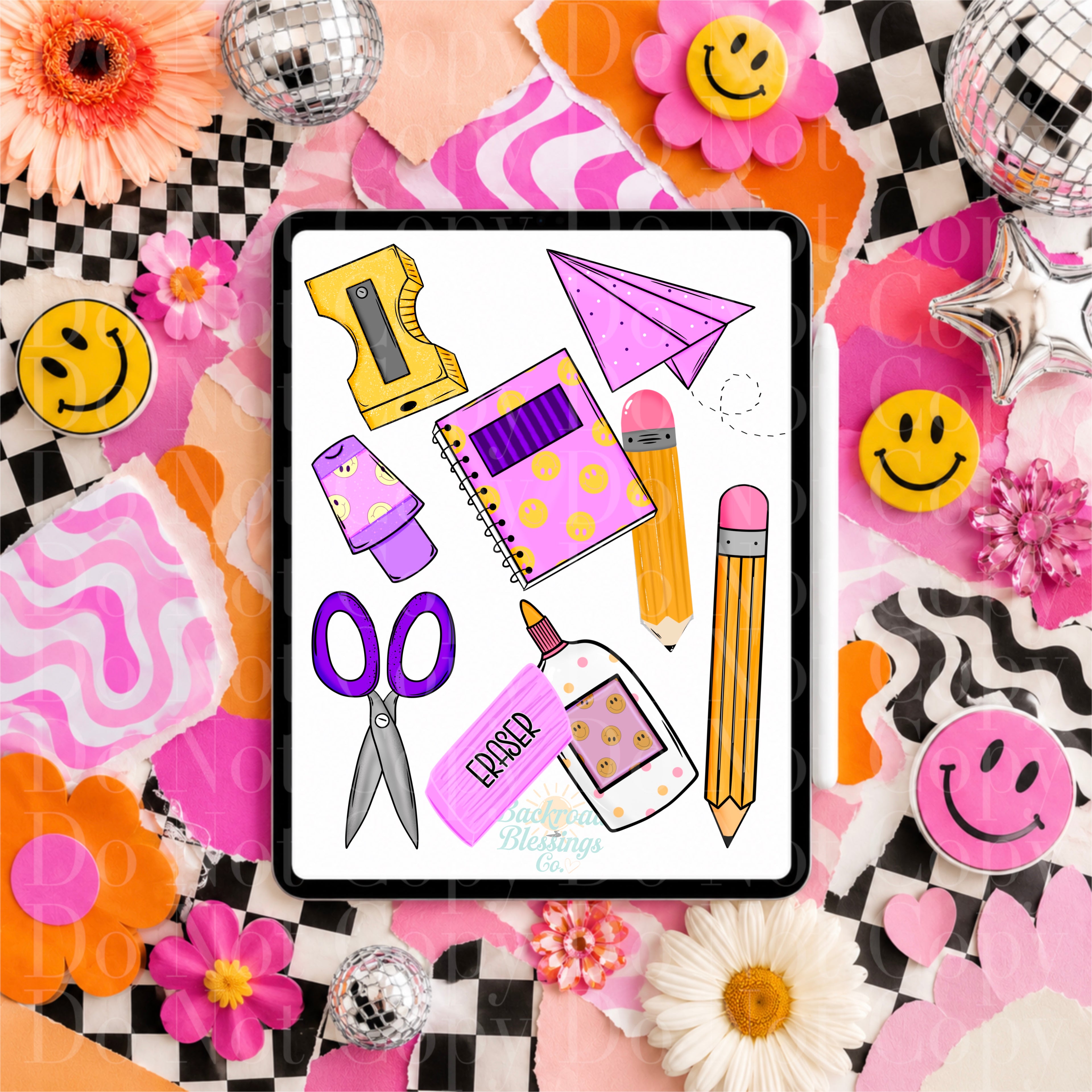 Pink Back to School Clip Art Bundle