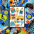 Checkered Back to School Clip Art Bundle