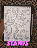 Halloween Sk8ter Procreate Stamps