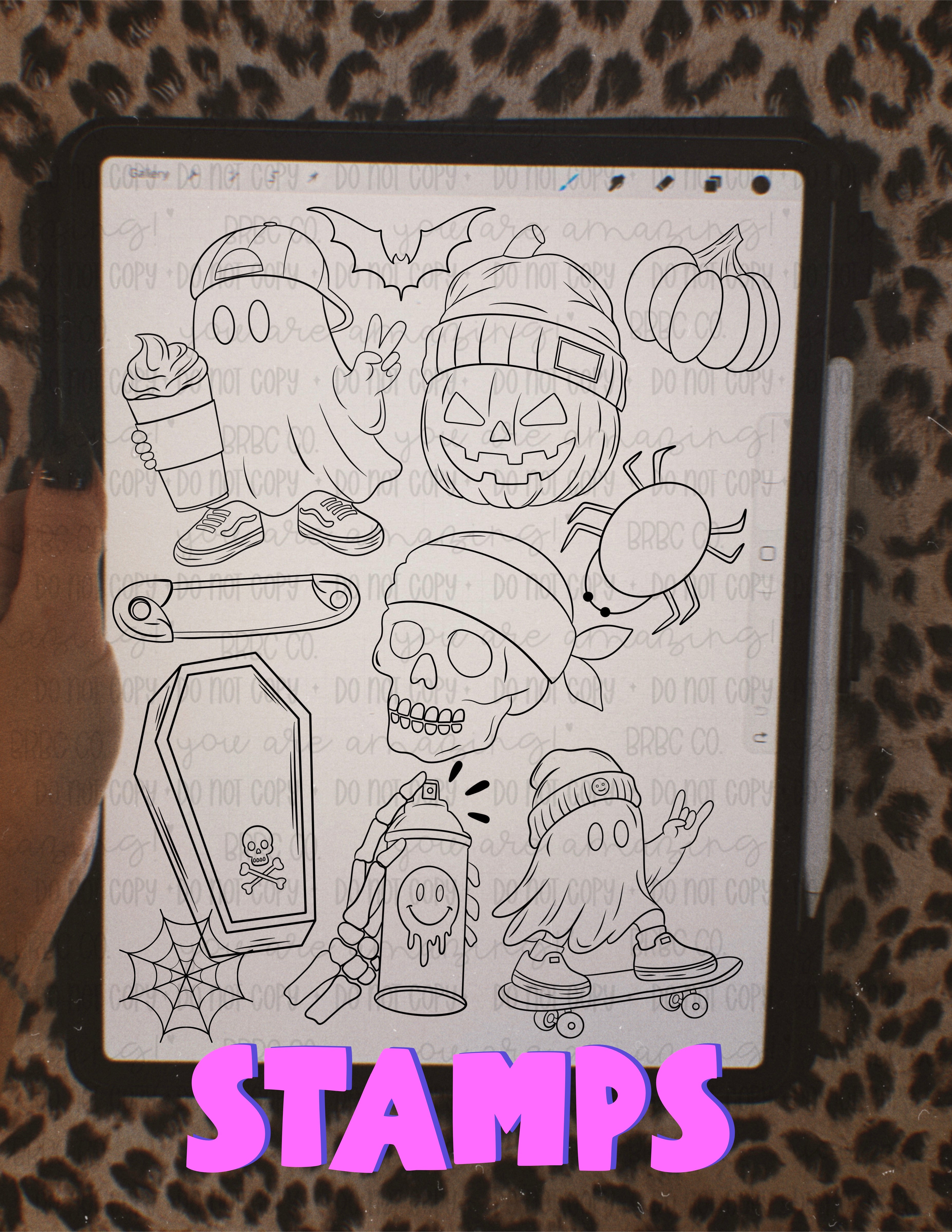 Halloween Sk8ter Procreate Stamps