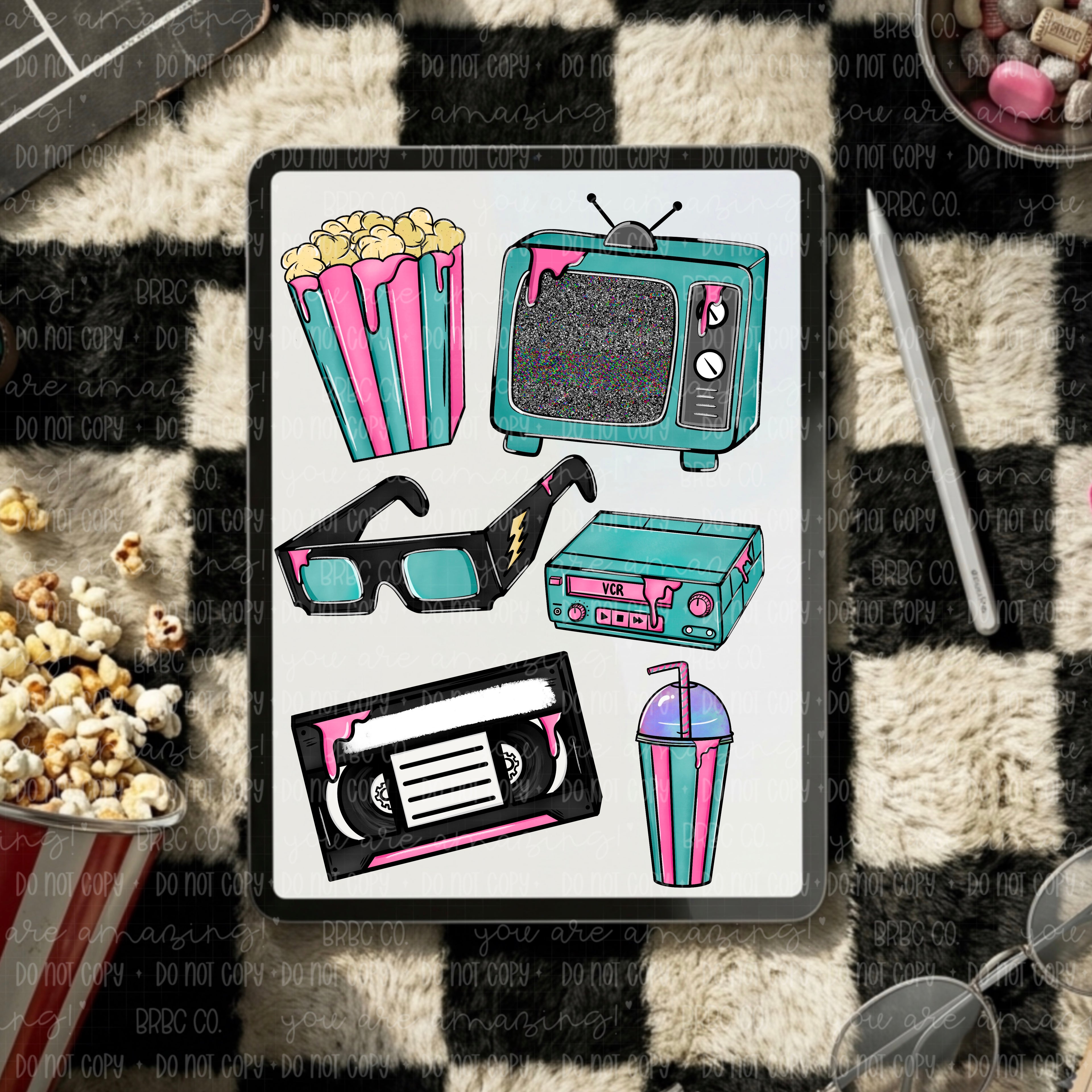 Retro Movie Night Clip Art