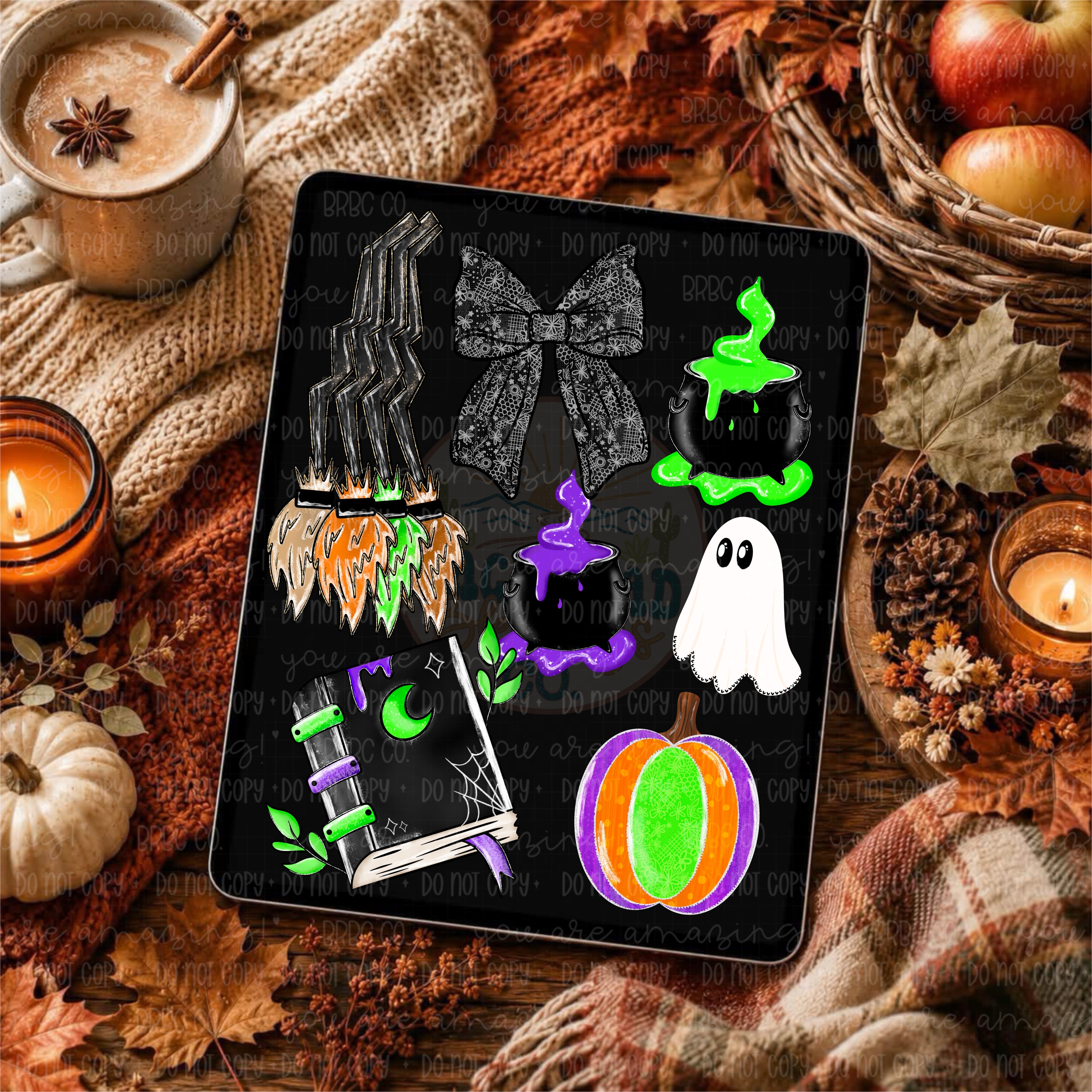 Spooky Bright Halloween Clipart Bundle