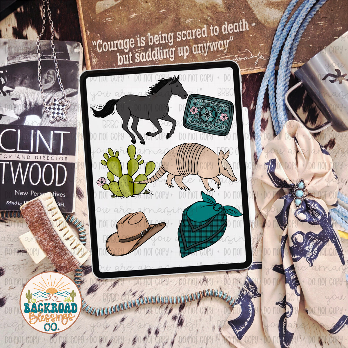 6pc Western Clipart Bundle