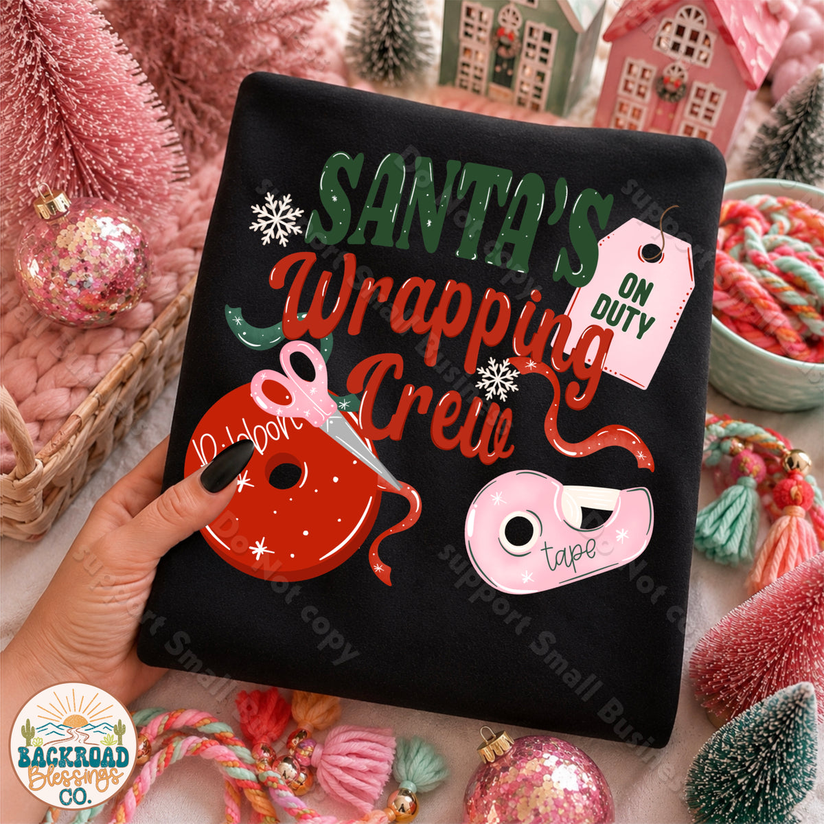 Santa’s Wrapping Crew Christmas PNG Design