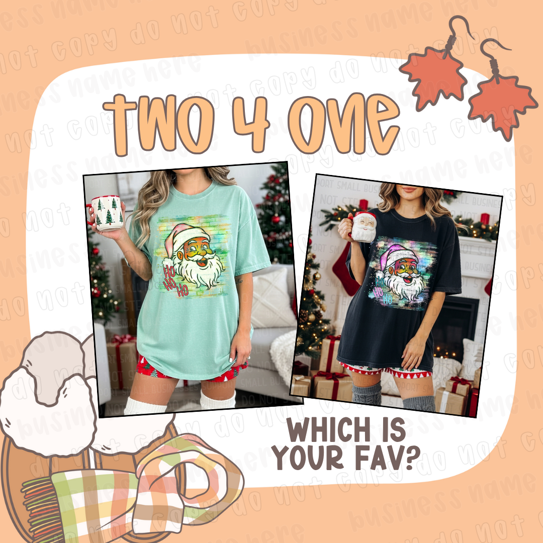 TWO Distressed Vintage Santa PNG