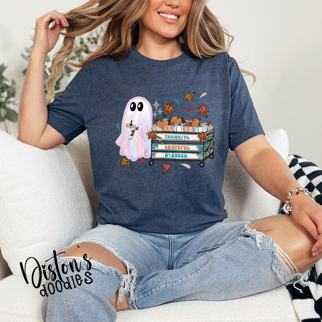 Thankful Grateful Blessed Cute Ghost