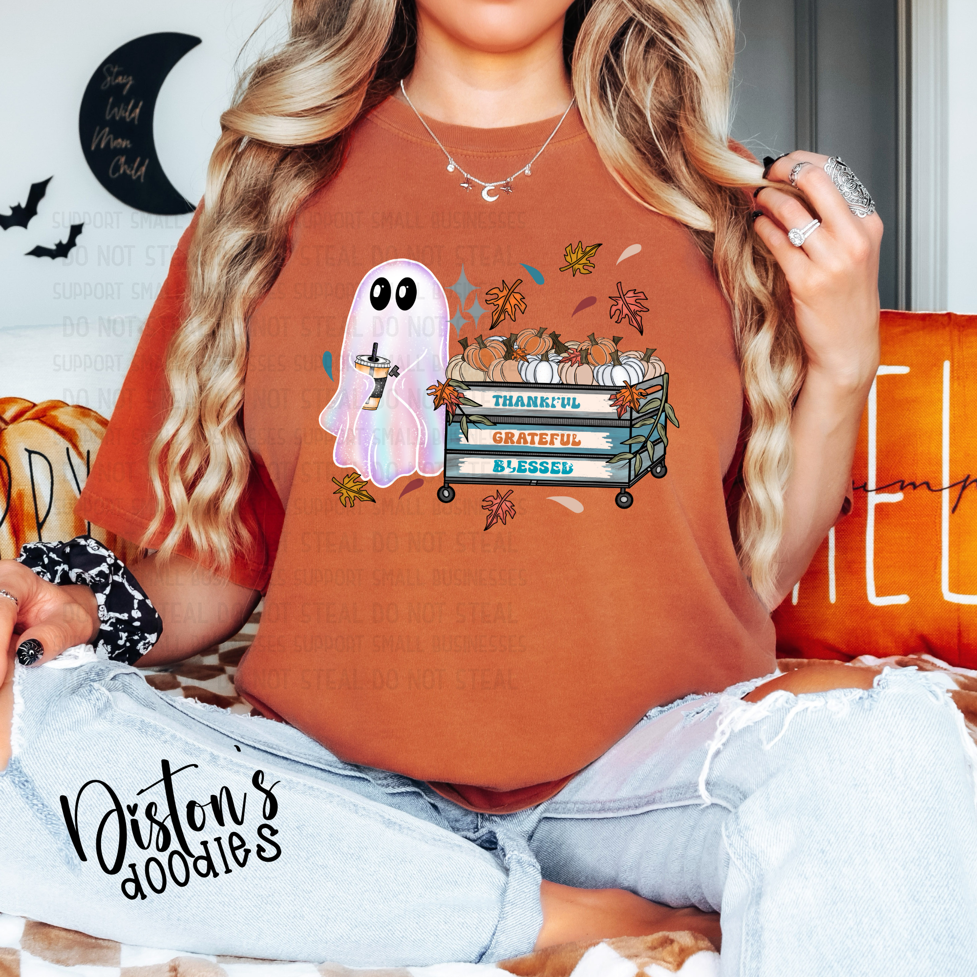 Thankful Grateful Blessed Cute Ghost