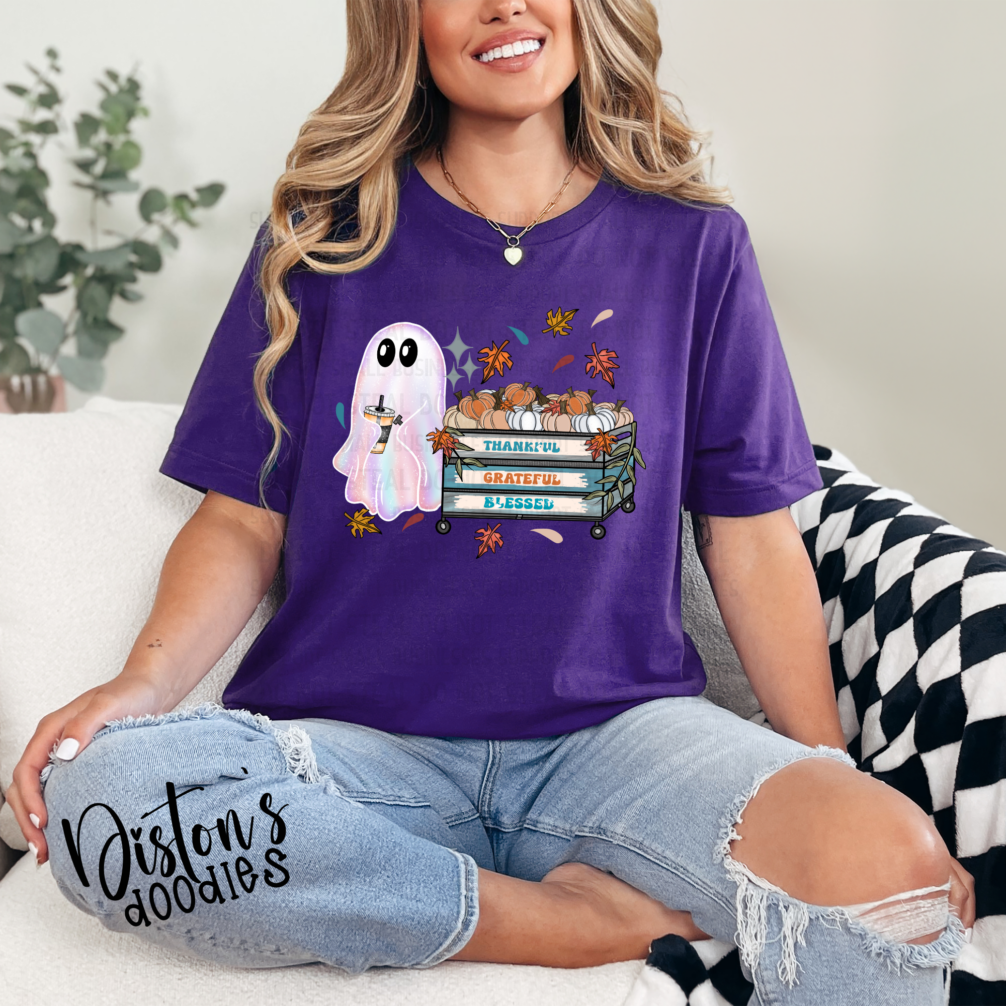 Thankful Grateful Blessed Cute Ghost