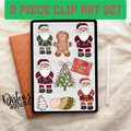 9 PC Santa Christmas Clip Art Bundle