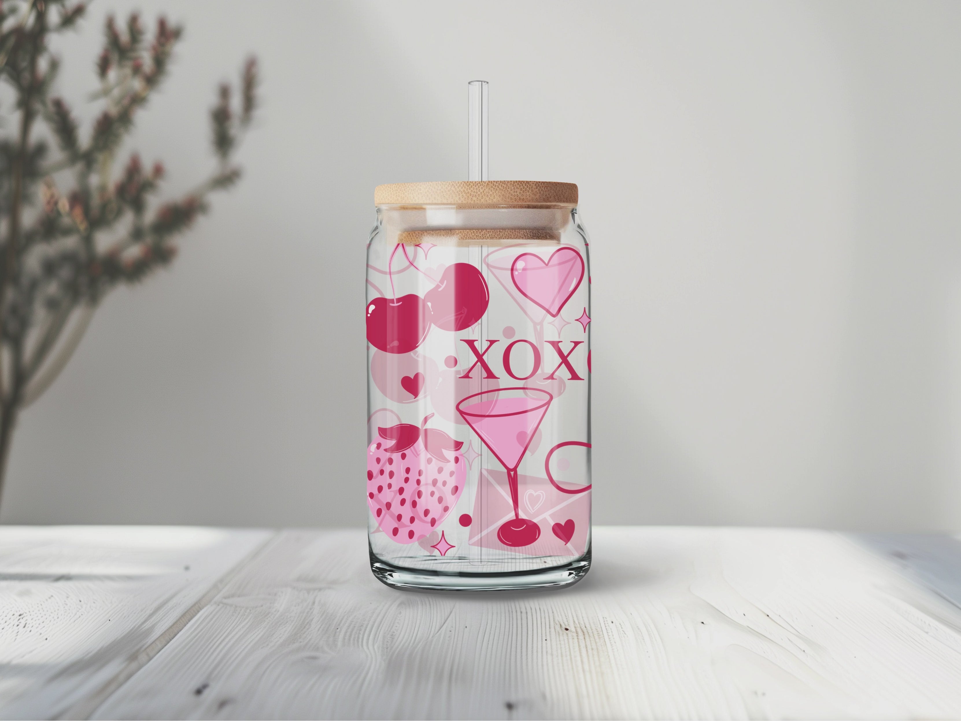 XOXO Valentine’s Day PNG Bundle – Seamless Pattern, 16oz Wrap & Finished Design