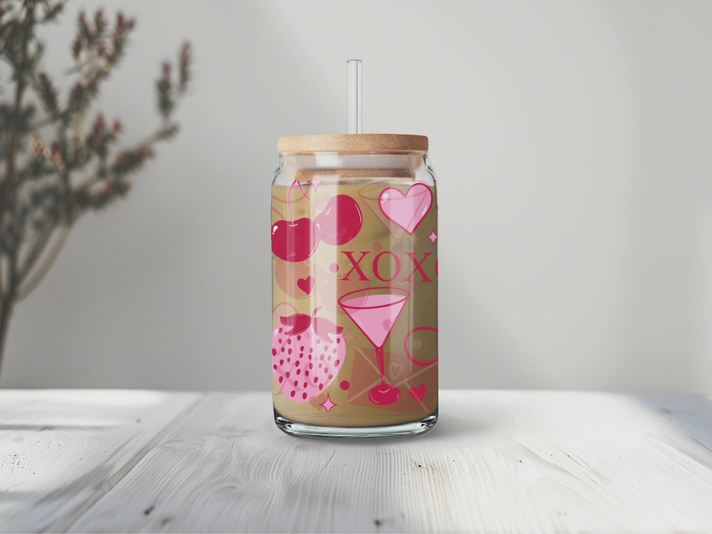 XOXO Valentine’s Day PNG Bundle – Seamless Pattern, 16oz Wrap & Finished Design