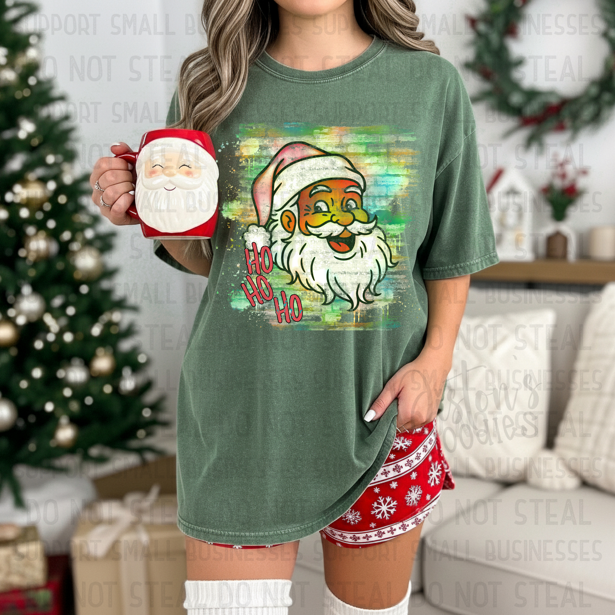 TWO Distressed Vintage Santa PNG