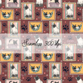 Seamless Siamese Cat postage stamp pattern