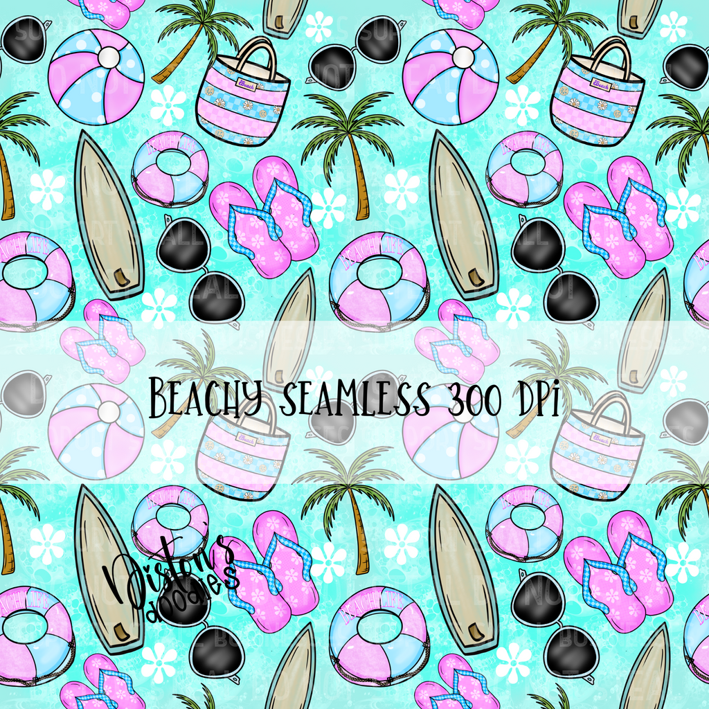 Seamless Summer Beach Pattern