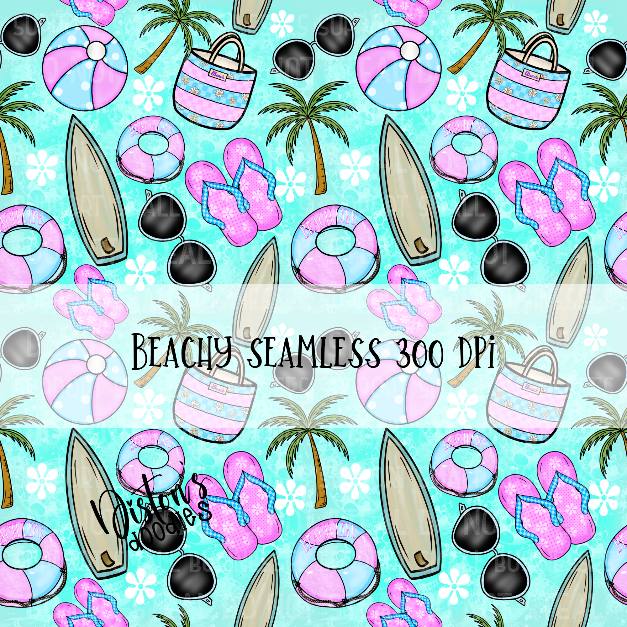 Seamless Summer Beach Pattern